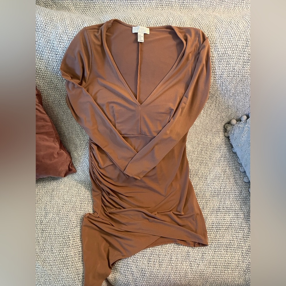 Tan long sleeve body on dress